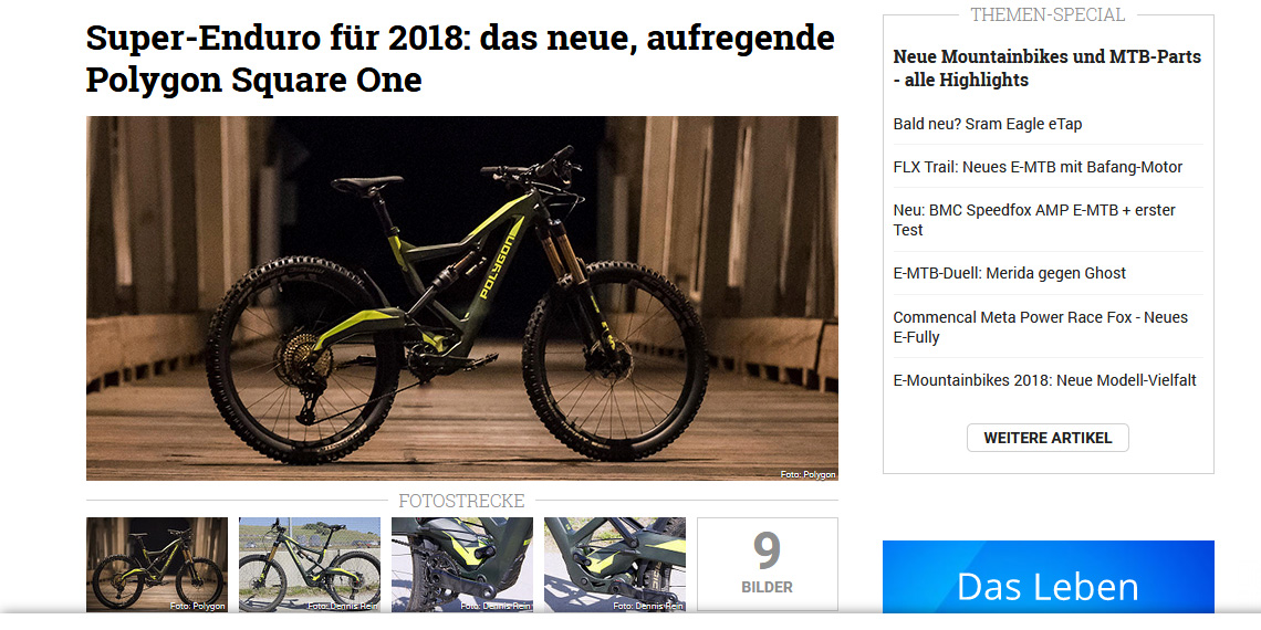 super enduro fur 2018: das neue aufregende polygon xquarone ex (mountain bike germany) 1