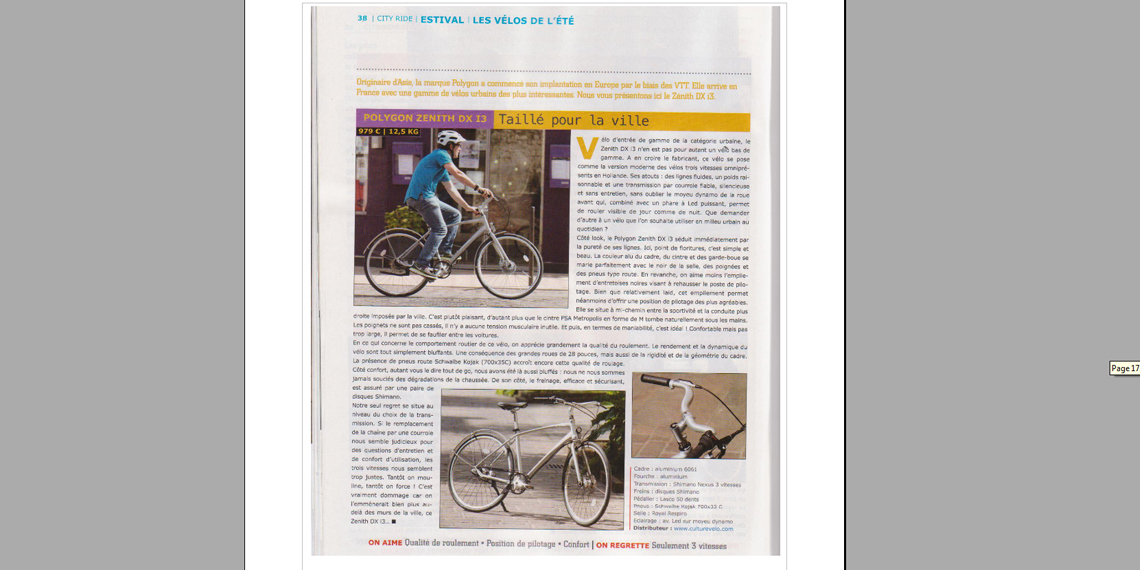 polygon zenith review dx (city ride france magazine) 1