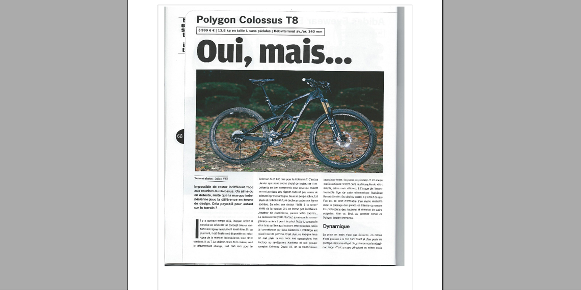 review of polygon collosus t8 ride it magazine (france) 1