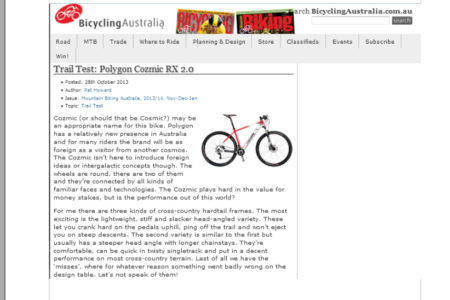 review polygon cozmic rx 3.0 (bicyclingaustralia.com) 7