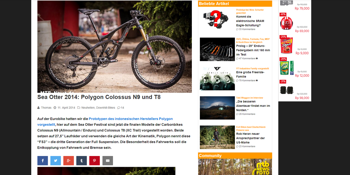 sea otter 2014: polygon colossus n9 und t8 (mtb news) 1