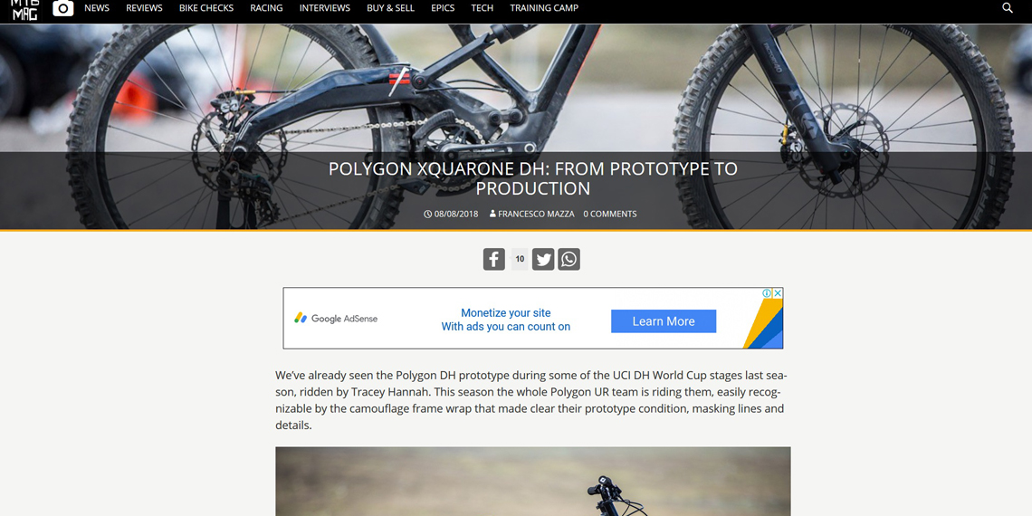 polygon xquarone dh: from prototype to production by: francesco mazza mtb-mag.com 1